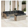 Image de Salon de Jardin avec Coussins 10 pcs, Canapés de Terrasse, Ensemble de Meubles de Patio, Mobilier d'Extérieur, Noir 3271918