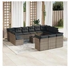 Image de Salon de jardin modulable GENERIQUE gris 14 pieces 12 personnes 62 x 62 x 69 cm resine tressee