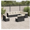 Image de Salon de jardin 12 pcs avec coussins noir résine tressée 3250305