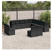 Image de 13-delige Loungeset met kussens poly rattan zwart3250324