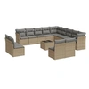 Image de Salon de jardin avec coussins 14 pcs beige résine tressée