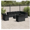 Image de Salon de jardin avec coussins 13 pcs noir résine tressée 3250374