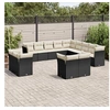 Image de Salon de Jardin avec Coussins 13 pcs, Canapés de Terrasse, Ensemble de Meubles d'Extérieur Patio, Moderne, Noir 3218435