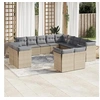 Image de Salon de jardin avec coussins 13 pcs beige résine tressée 3250388