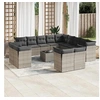 Image de Salon de jardin modulable rotin gris 14 pieces
