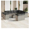 Image de Salon de Jardin avec Coussins 11 pcs, Canapés de Terrasse, Ensemble de Meubles de Patio, Mobilier d'Extérieur, Noir 3273687