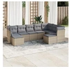 Image de Salon de jardin avec coussins 9 pcs beige résine tressée 3250408