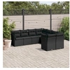 Image de Salon de jardin 8 pcs avec coussins noir résine tressée 3250424