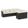 Image de Salon de jardin 8 pcs avec coussins noir résine tressée 3250425