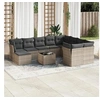 Image de Salon de jardin modulable GENERIQUE gris 11 pieces 10 personnes 62 x 62 x 69 cm rotin