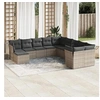 Image de Salon de Jardin avec Coussins 11 pcs, Canapés de Terrasse, Ensemble de Meubles de Patio, Mobilier d'Extérieur, Gris 3256950