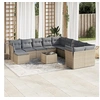 Image de Salon de jardin avec coussins 12 pcs beige résine tressée