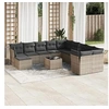 Image de Salon de Jardin avec Coussins 10 pcs, Canapés de Terrasse, Ensemble de Meubles de Patio, Mobilier d'Extérieur, Gris 3259596