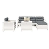Image de Salon de jardin bois massif blanc 7 pieces x 69 x 70.5