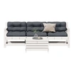 Image de Salon de jardin modulable bois massif blanc 4 pieces 4 personnes