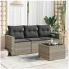 Image de Salon de jardin modulable resine tressee gris 4 pieces x 65.5 x 69 3 personnes