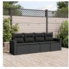 Image de Salon de jardin modulable resine tressee noir 4 pieces x 65.5 x 69 4 personnes
