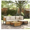 Image de Salon de jardin GENERIQUE bois massif marron 5 pieces 68 x 68 x 64 cm