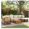 Image de Salon de jardin avec coussins 7 pcs bois massif d'acacia, ensemble de canapés d'extérieur, canapé modulable 3214911