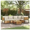 Image de Salon de jardin GENERIQUE marron bois massif 6 pieces 68 x 68 x 64 cm