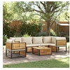 Image de Salon de jardin avec coussins 7 pcs bois massif d'acacia, ensemble de canapés d'extérieur, canapé modulable 3214915
