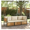 Image de Salon de jardin bois massif 3 pieces 68 x 68 x 64 cm