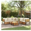 Image de Salon de jardin 6 pieces bois massif 68.0 x 68 x 64 cm
