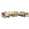 Image de Salon de jardin marron bois massif 9 pieces 68.0 x 68 x 64 cm