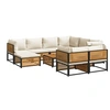 Image de Salon de jardin marron bois massif 10 pieces 68.0 x 68 x 64 cm