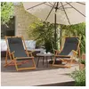 Image de Lot de 2 Chaises de Plage Pliables, Sièges de Terrasse, Chaises de Balcon, Meubles de Patio Camping Jardin Extérieur, 3214482