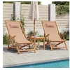 Image de Chaises de plage pliantes lot de 2 taupe tissu et bois massif