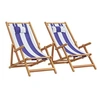 Image de Lot de 2 chaise longue GENERIQUE en bois massif L. 127 cm H. 93 cm pliable