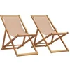 Image de Lot de 2 chaise longue GENERIQUE en bois massif L. 112 cm H. 112 cm pliable