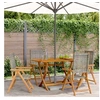 Image de Chaises inclinables de jardin lot de 4 gris rotin bois massif, siège de jardin, chaise de patio, chaise à manger de 3214523
