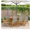 Image de Chaises inclinables de jardin lot de 8 gris rotin bois massif, siège de jardin, chaise de patio, chaise à manger de 3214525