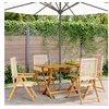 Image de Chaises inclinables de jardin lot de 4 beige rotin bois massif3214526