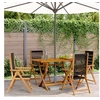 Image de Chaises inclinables de jardin lot de 4 noir bois massif acacia, siège de jardin, chaise de patio, chaise à manger de 3214529