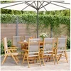 Image de Chaises inclinables de jardin lot de 8 gris bois massif acacia