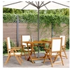 Image de Chaises inclinables de jardin lot de 4 tissu et bois massif, siège de jardin, chaise de patio, chaise à manger de 3214538