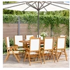 Image de Chaises inclinables de jardin lot de 8 tissu et bois massif3214540