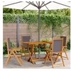 Image de Chaises inclinables de jardin lot de 4 tissu et bois massif, siège de jardin, chaise de patio, chaise à manger de 3214541