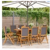 Image de Chaises inclinables de jardin lot de 8 tissu et bois massif