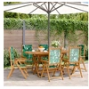 Image de Chaises inclinables de jardin lot de 6 vert tissu bois massif