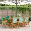 Image de Chaises inclinables de jardin lot de 8 vert tissu bois massif