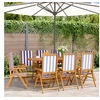 Image de Chaises inclinables de jardin lot de 8 tissu et bois massif