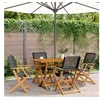 Image de Chaises de jardin pliantes lot de 4 noir poly rotin bois massif, siège de jardin, chaise de patio, chaise à manger de 3214556
