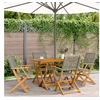 Image de Chaises de jardin pliantes lot de 4 gris poly rotin bois massif, siège de jardin, chaise de patio, chaise à manger de 3214559