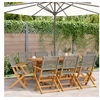 Image de Chaises de jardin pliantes lot de 8 gris poly rotin bois massif, siège de jardin, chaise de patio, chaise à manger de 3214561