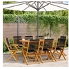 Image de Chaises de jardin pliantes lot de 8 noir bois d'acacia massif, siège de jardin, chaise de patio, chaise à manger de 3214567