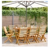 Image de Chaises de jardin pliantes lot de 8 beige bois d acacia massif
